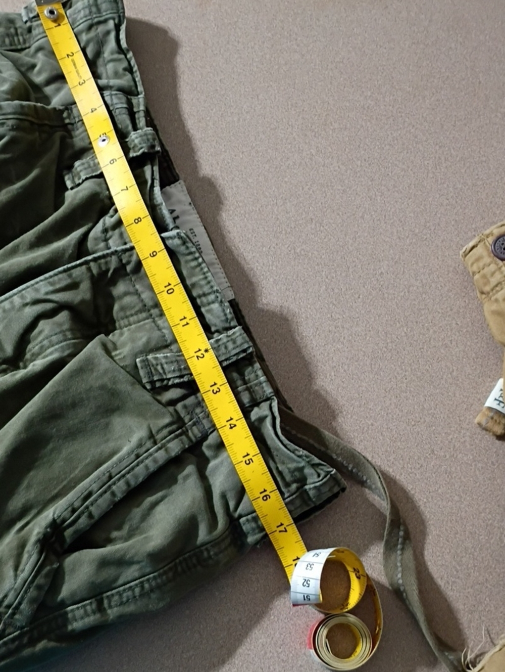 Abercrombie & Fitch Olive Green Cargo Shorts with Drawstring Size 31 - Picture 8 of 8